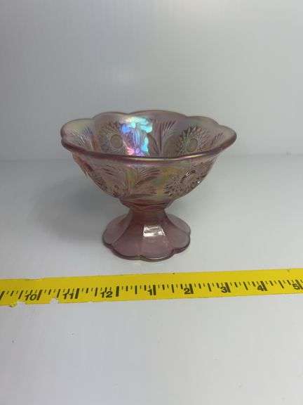 Fenton Lilac Carnival Glass Compote
