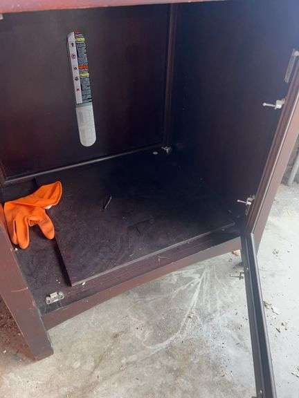 Wooden Cabinet with Light, ONE GLASS DOOR MISSING