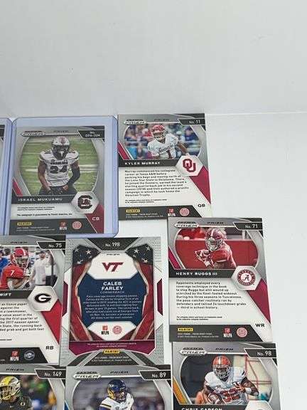 Assortment of College Football Trading Cards