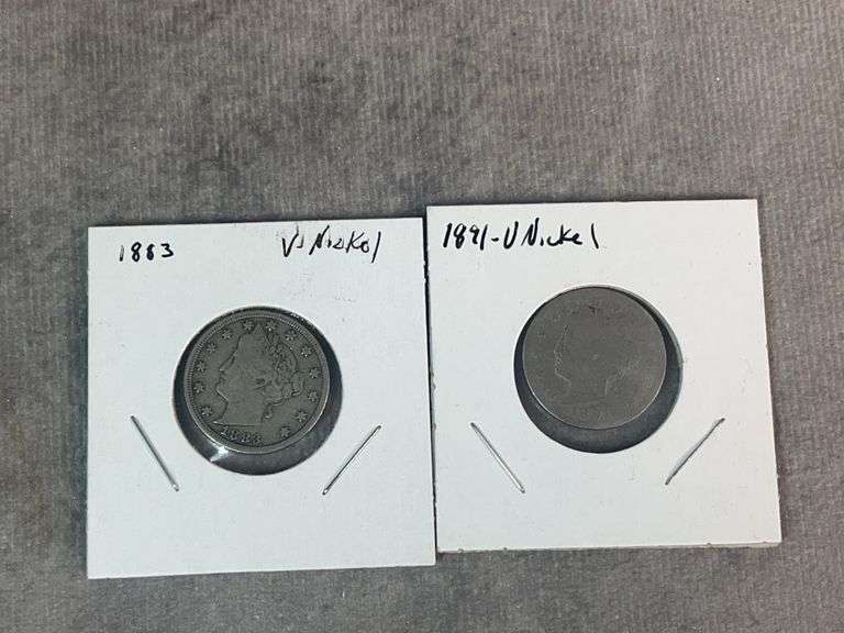 1883 & 1891 V Nickels