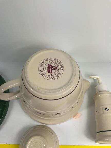 Longaberger Plates, Bowls and Pitcher, Soap Dispenser