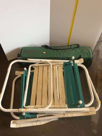 (2) Plastic Folding Chairs, Camping Chair in Case
