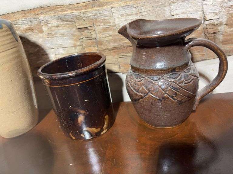 Ceramic pieces - pitcher, vase, and more - some homemade