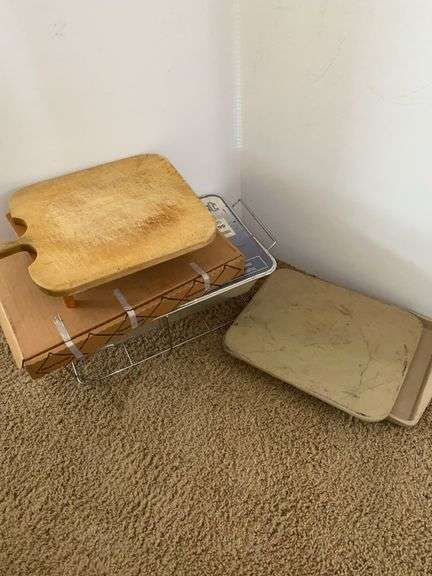 8pc Chafing Set, Hot Plate, Wooden Cutting Board and Stand, Pampered Chef Stone Baking Dish and Cutt
