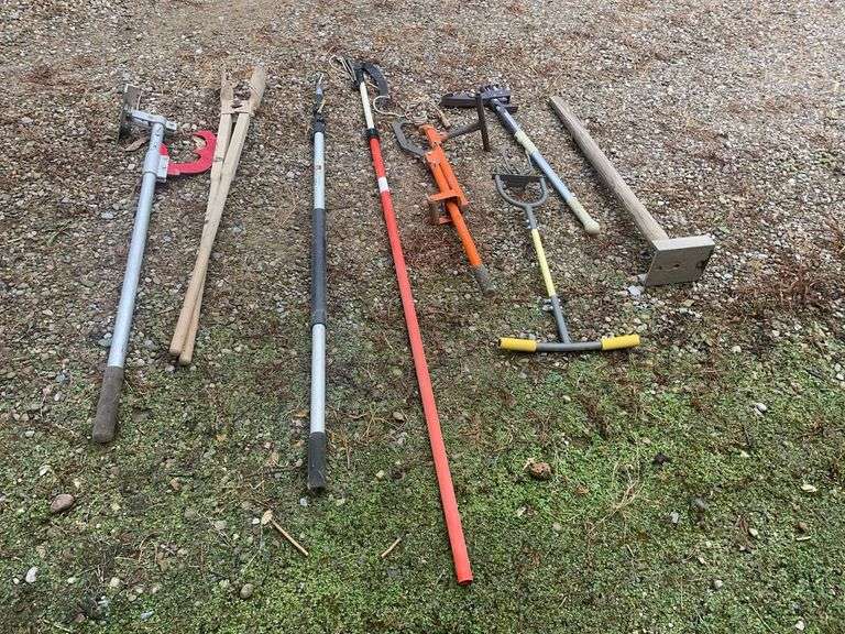 Post hole digger, tamper, extended trimmer, carriers, and more