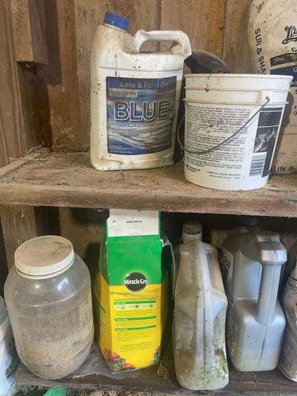 Contents of 2 Shelves - Including oils, Miracle Grow and More
