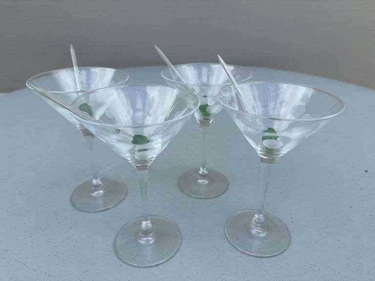 (4) Martini Glasses