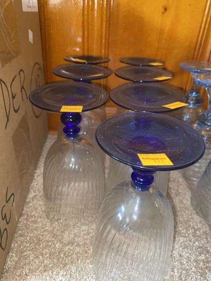 (14) Blue Water Goblets