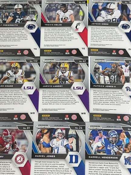 Assortment of College Football Trading Cards