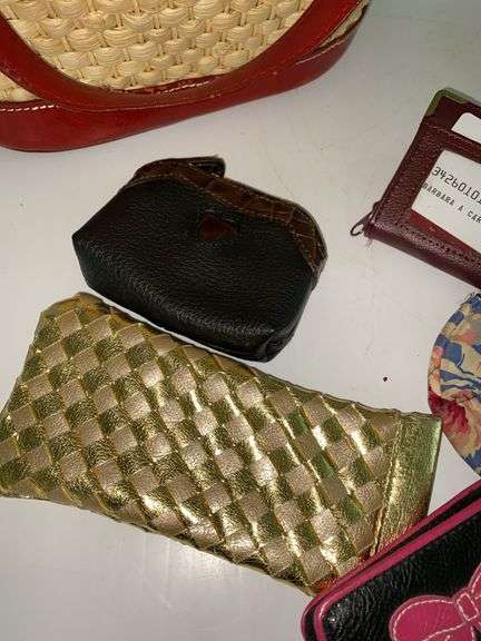 Woven Purse with Faux Leather Purse Straps and Wallets