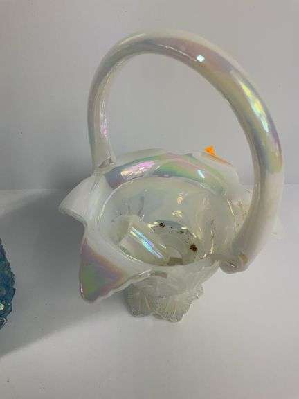2 Fenton Baskets, 1 Fenton Candy Dish ( All 3 Pieces Damaged)