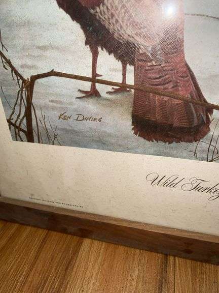 (2) Wild Turkey Framed Oil Paintings by Ken Davies