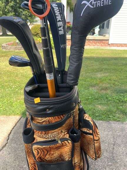 Leopard Print Golf Bags with Clubs