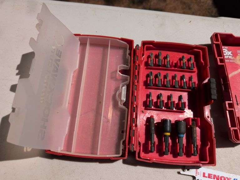 Milwaukee drill bits, sawzall blades, and other drill attachments
