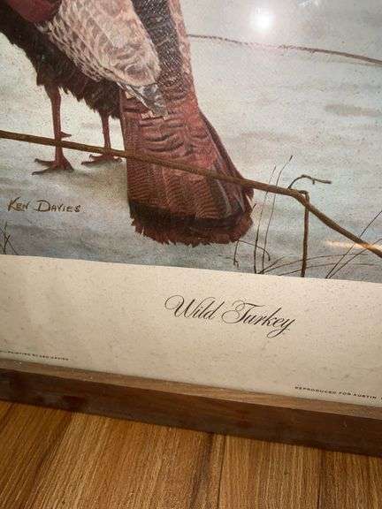 (2) Wild Turkey Framed Oil Paintings by Ken Davies