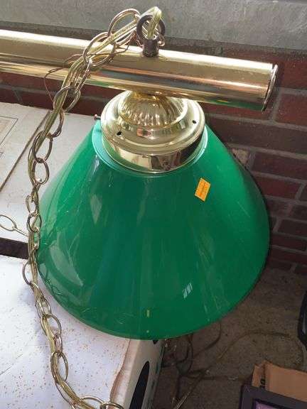 Green Double Bar Light with Chain, Large Box of Assorted Glassware