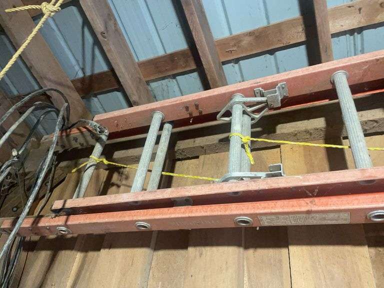 26 ft. Aluminum Extension ladder & parts wooden ladder