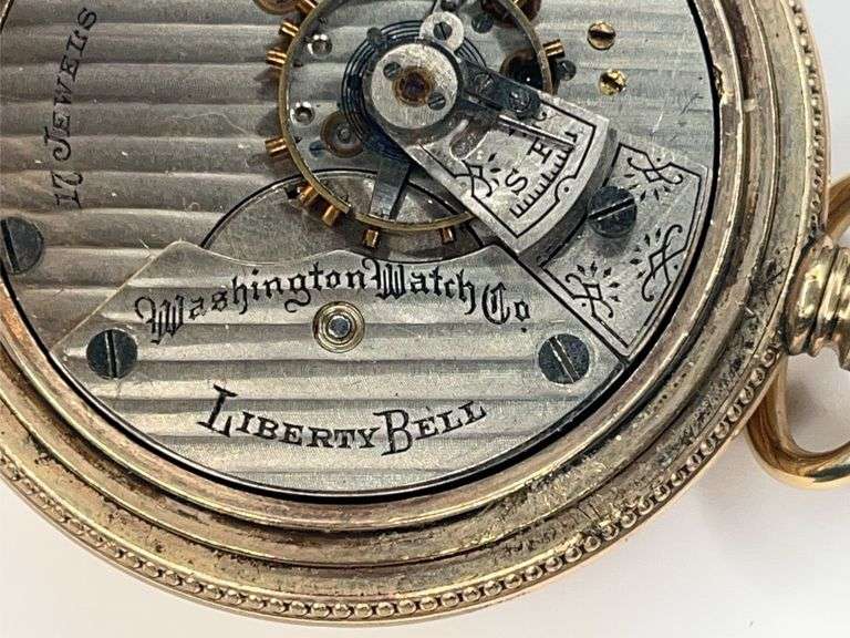Washington Watch Co. Liberty Bell 21 Jewel Pocket Watch