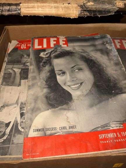 Large Box of Time Life Magazines, and Vintage Books