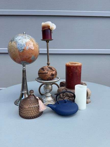 Candles, Clay Tea Pot and other misc.