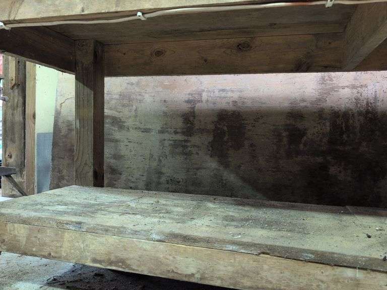 Wooden work bench - contents not included