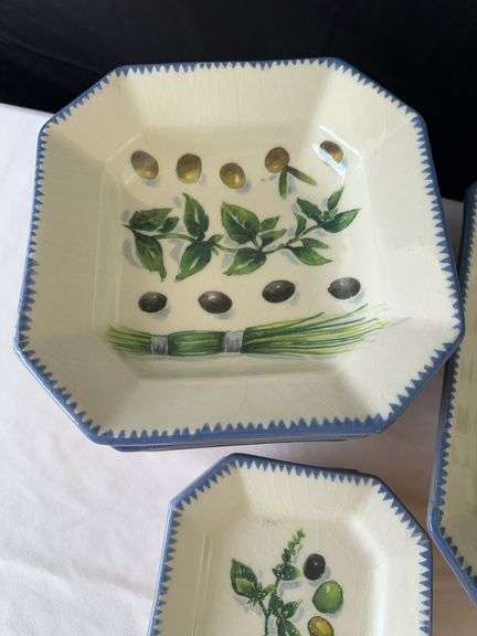 Sardinia Williams Sonoma Dishes *Includes (6) Lg Bowls, (4) Sm Plates, and Lg Serving Dish