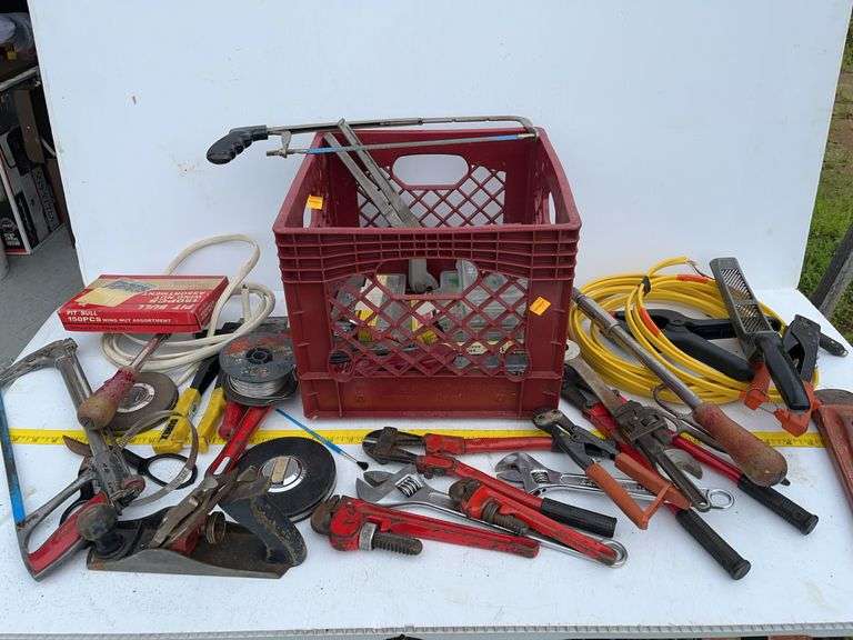 Crate with Variety of Tools