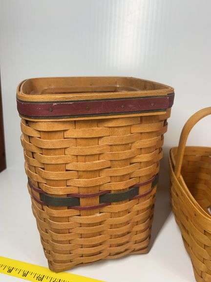 Longaberger Bee Basket, Mini Waste Basket, 2 Handled Baskets