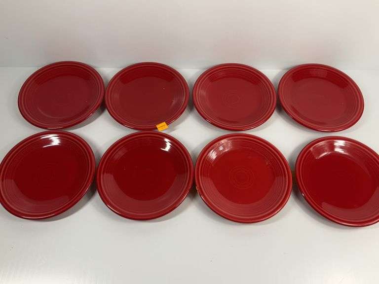 (8) Red Fiesta Ware Dishes