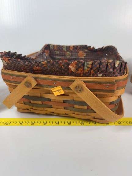Longaberger Bee Basket, Mini Waste Basket, 2 Handled Baskets