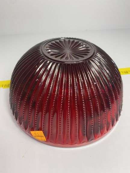 Vintage Ruby Red Glass Serving Bowl