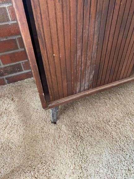 Wooden Cabinet with Sliding Doors- ONE DOOR BROKEN
