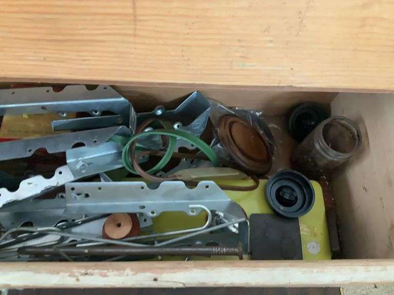 Wooden Tool Chest with Contents