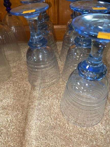 (14) Blue Water Goblets