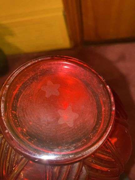 Fenton Cranberry Ruffled Vase