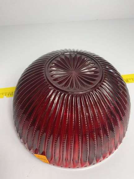 Vintage Ruby Red Glass Serving Bowl