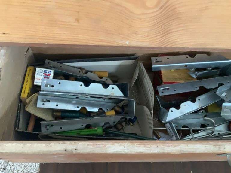 Wooden Tool Chest with Contents