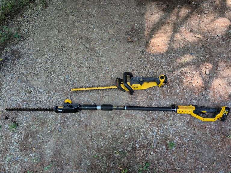(2) DeWalt battery hedge trimmers