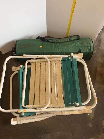 (2) Plastic Folding Chairs, Camping Chair in Case
