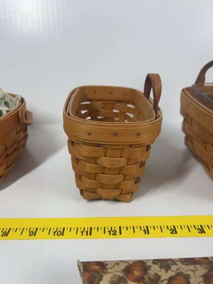 (4) Small Longaberger Baskets, Pumpkin Patch Tie-On
