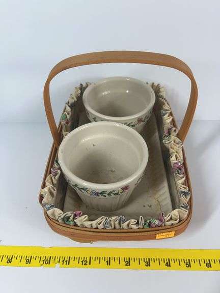 Longaberger Mother’s Day Early Blossoms Basket and Pottery Flower Pots