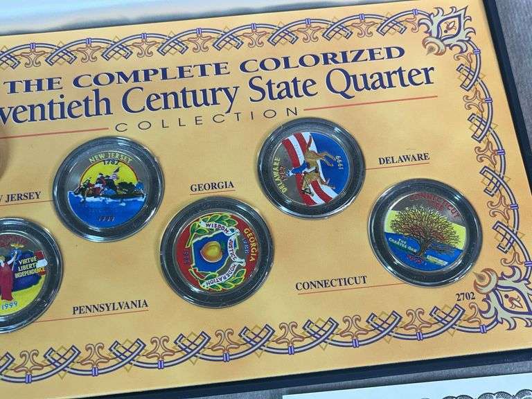 Colorized 20th Century State Quarters