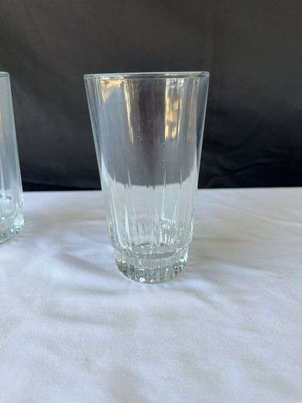 (9) Arcoroc Glass Cups w/ (6) Genuine Lead Crystal Napkin Rings