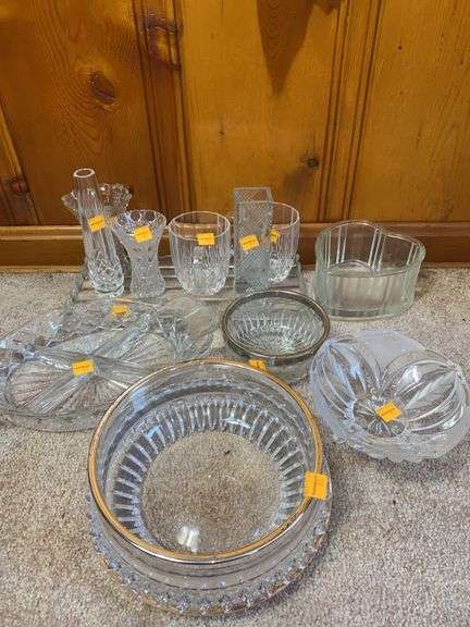 Assortment of Clear Glassware