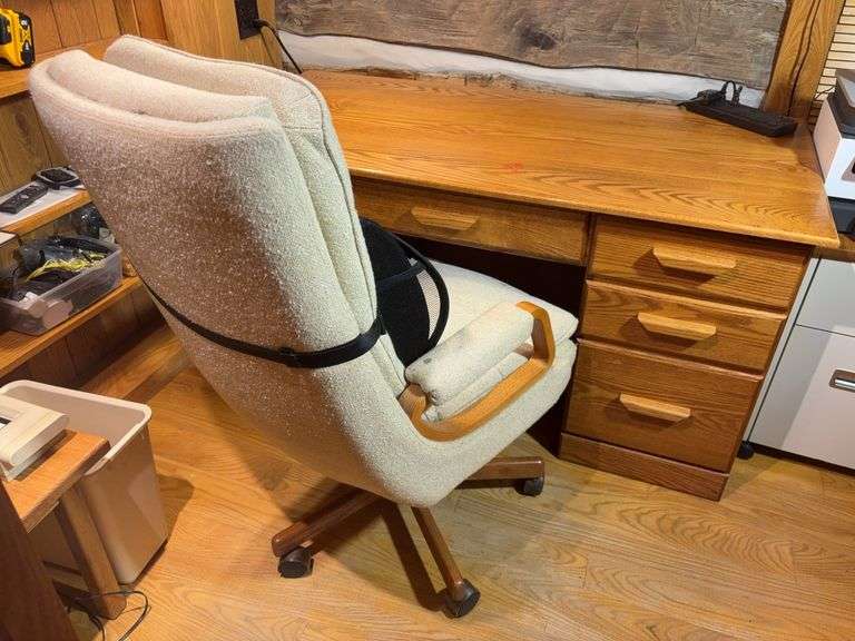 Office desk and rolling chair