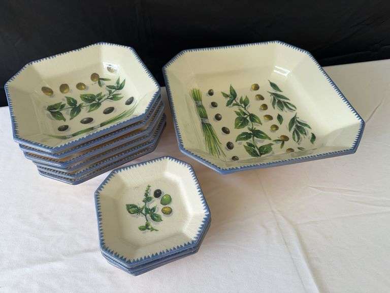 Sardinia Williams Sonoma Dishes *Includes (6) Lg Bowls, (4) Sm Plates, and Lg Serving Dish