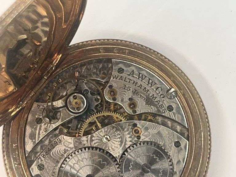 A.W.W. Co. Waltham 15 Jewel Pocket Watch