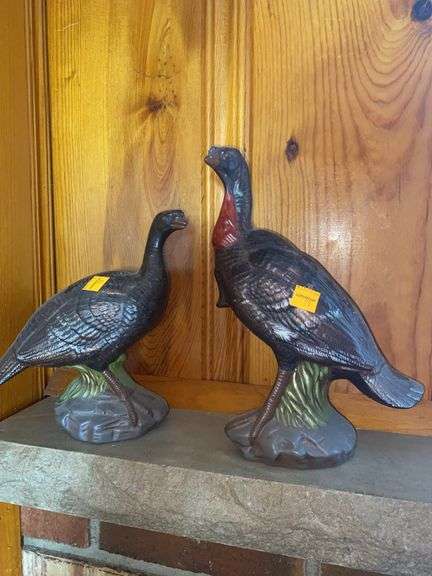 (2) Ceramic Turkey Decor