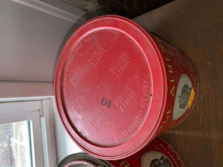 (2) Vintage Prince Albert Tobacco Cans, (2) Vintage Sir Walter Raleigh Tobacco Cans