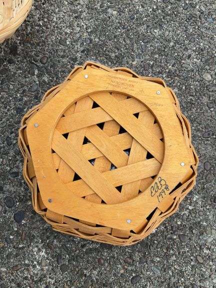 4 Wicker Baskets, 1 Longaberger BasketBasket